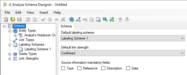 The Schema Designer application window