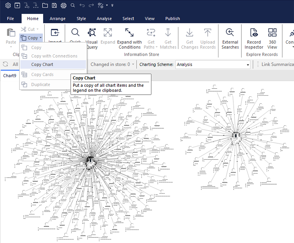 Visual of Copy Chart Option