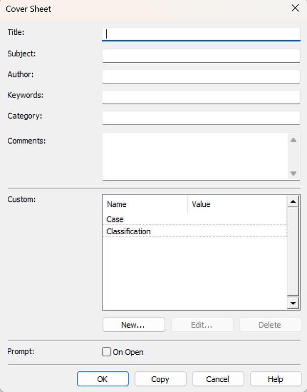 Visual of Cover Sheet Options