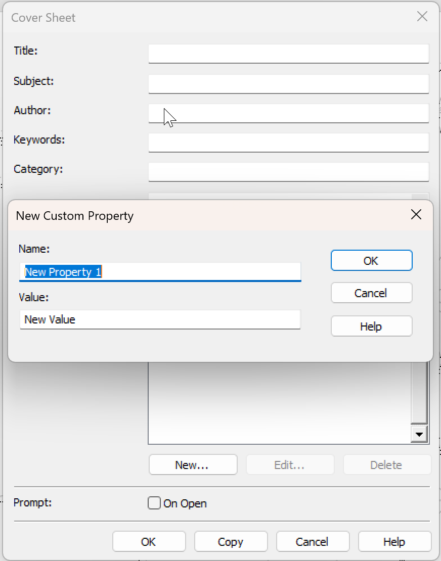 Visual of Custom Property Menu