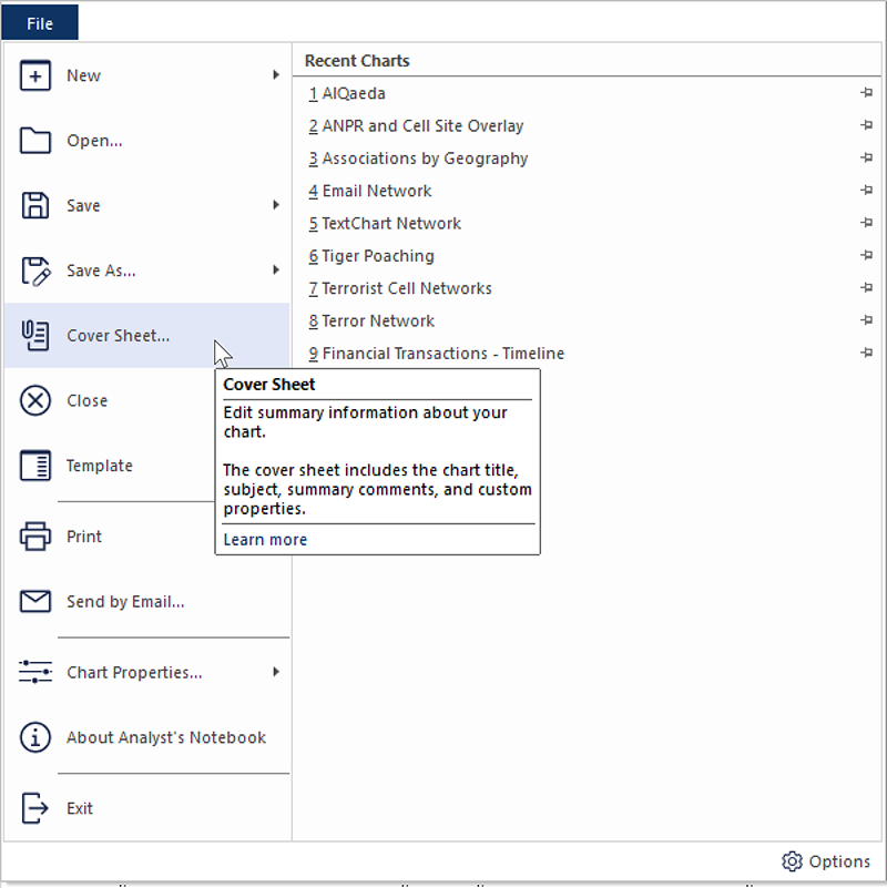 Visual of File Cover Sheet