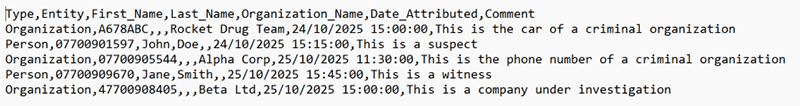 csv example