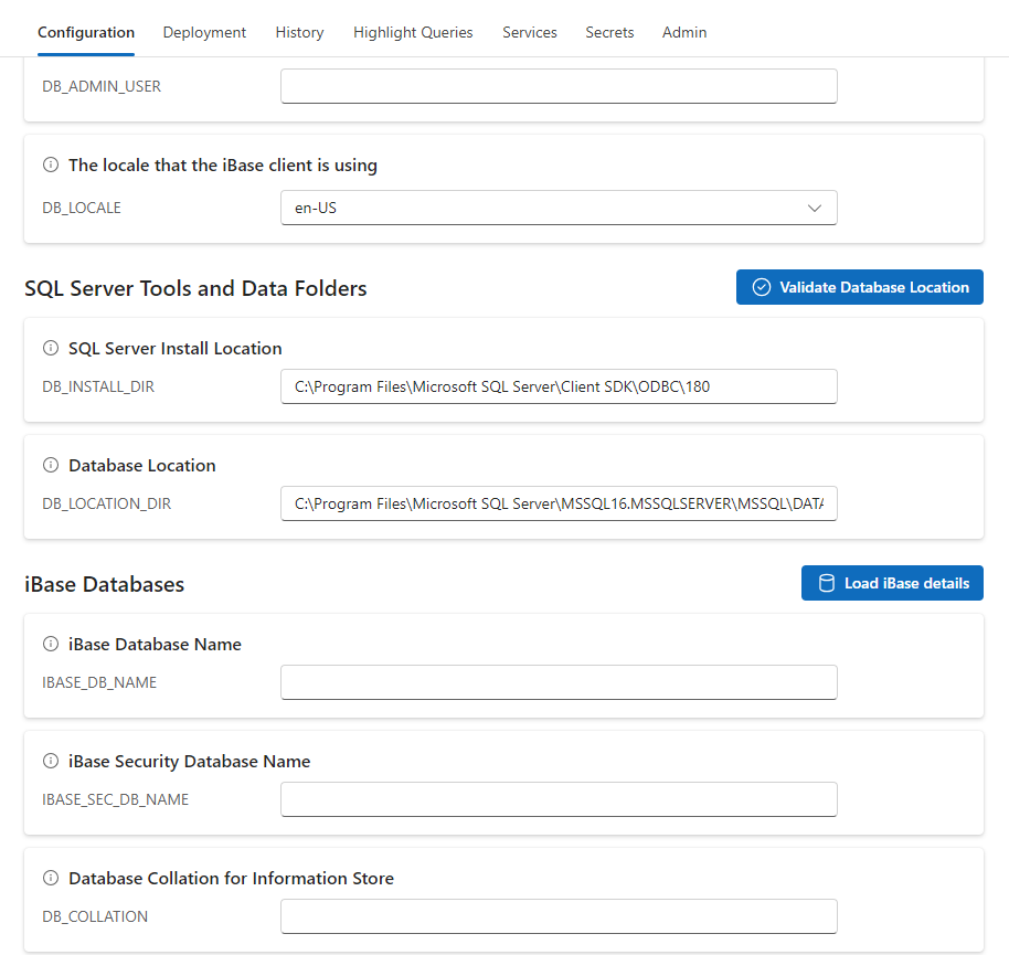 i2 Explore for iBase Configuration