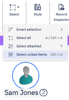 Select united records