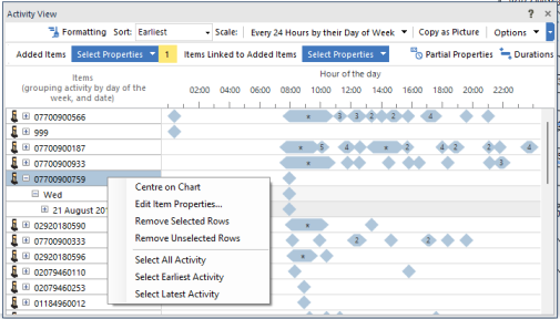 Activity View in Analyst's Notebook