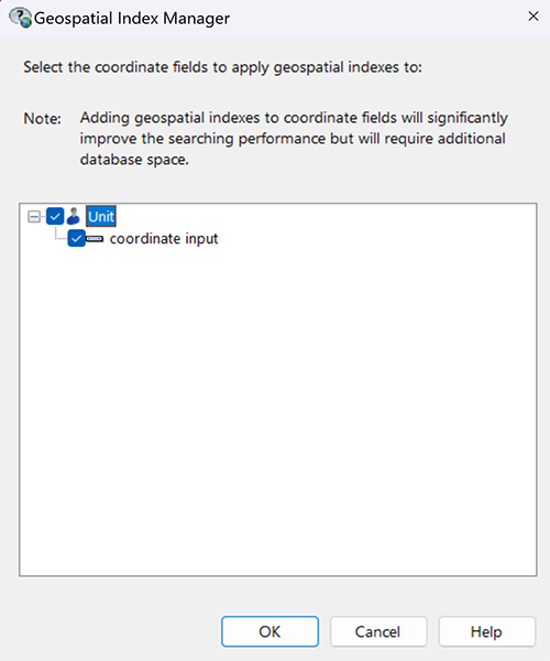 Select the entities to index