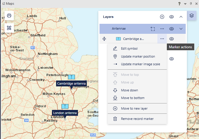 Reorder marker button