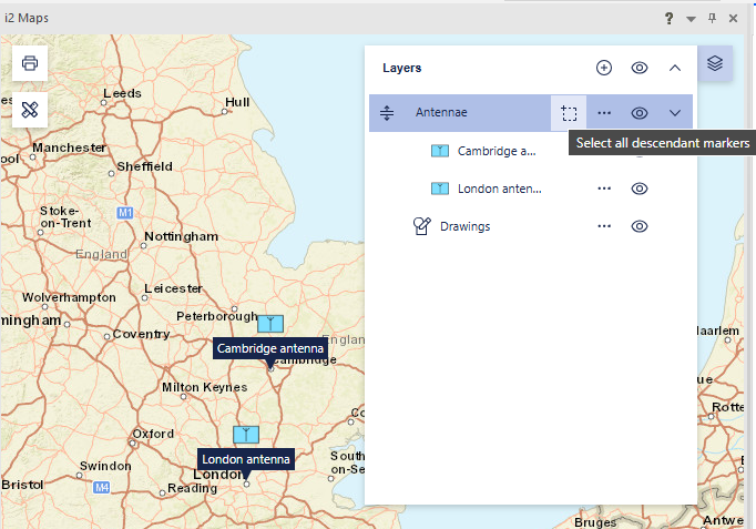 Select all descendant markers