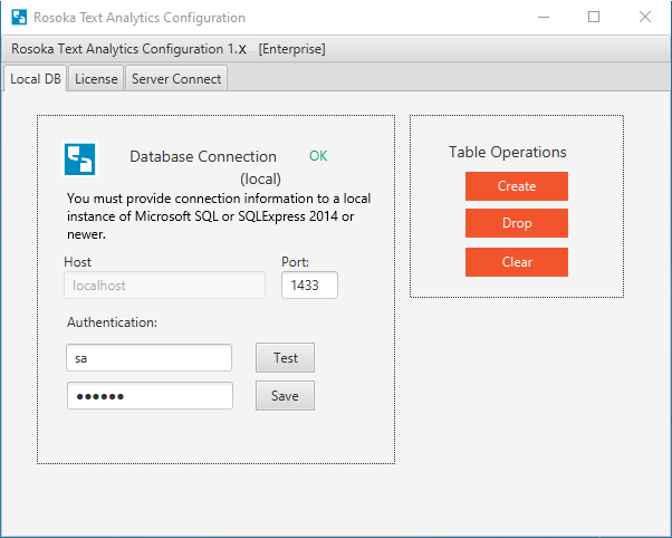 TextChart configuration