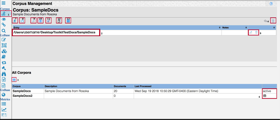 Corpus Management UI