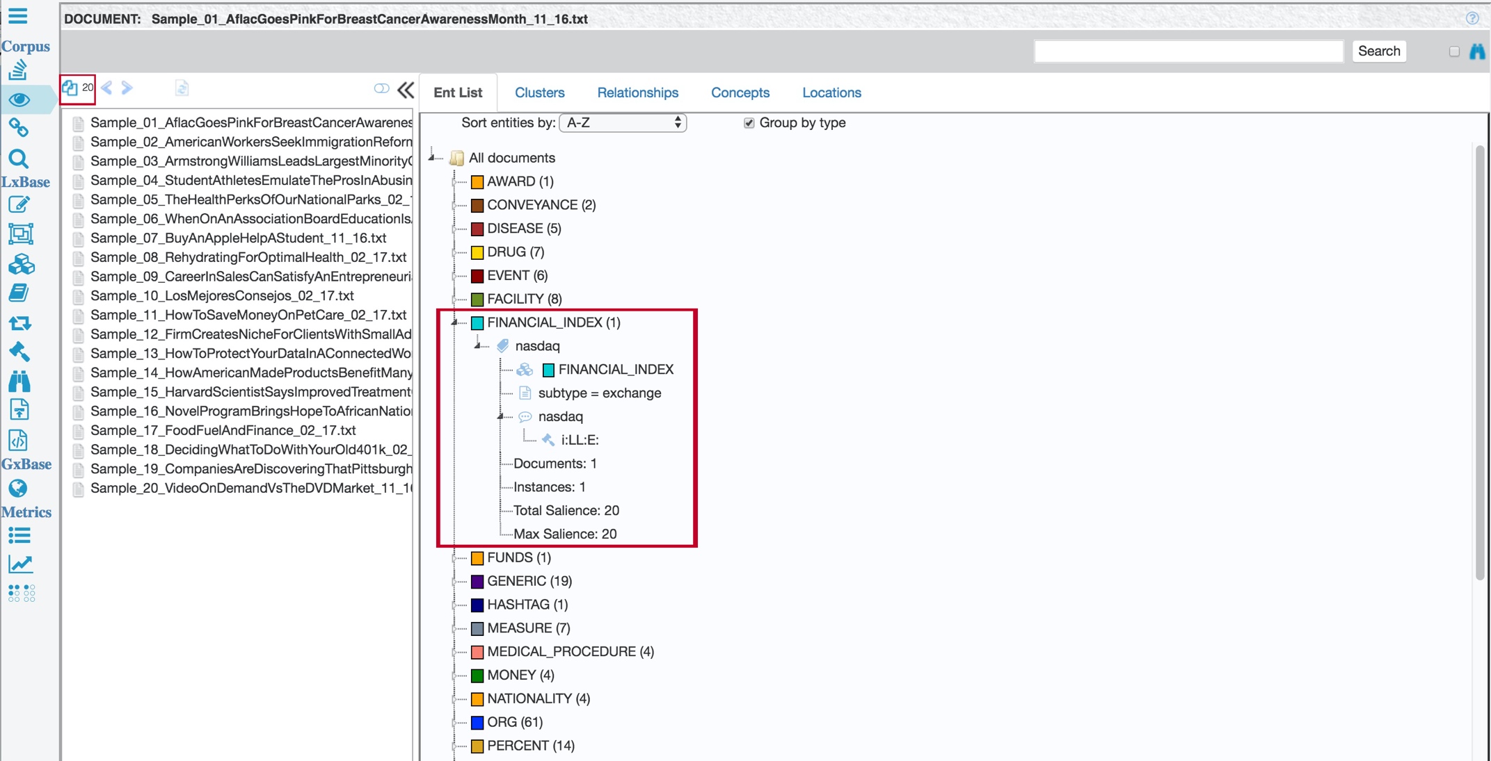 Aggregate view