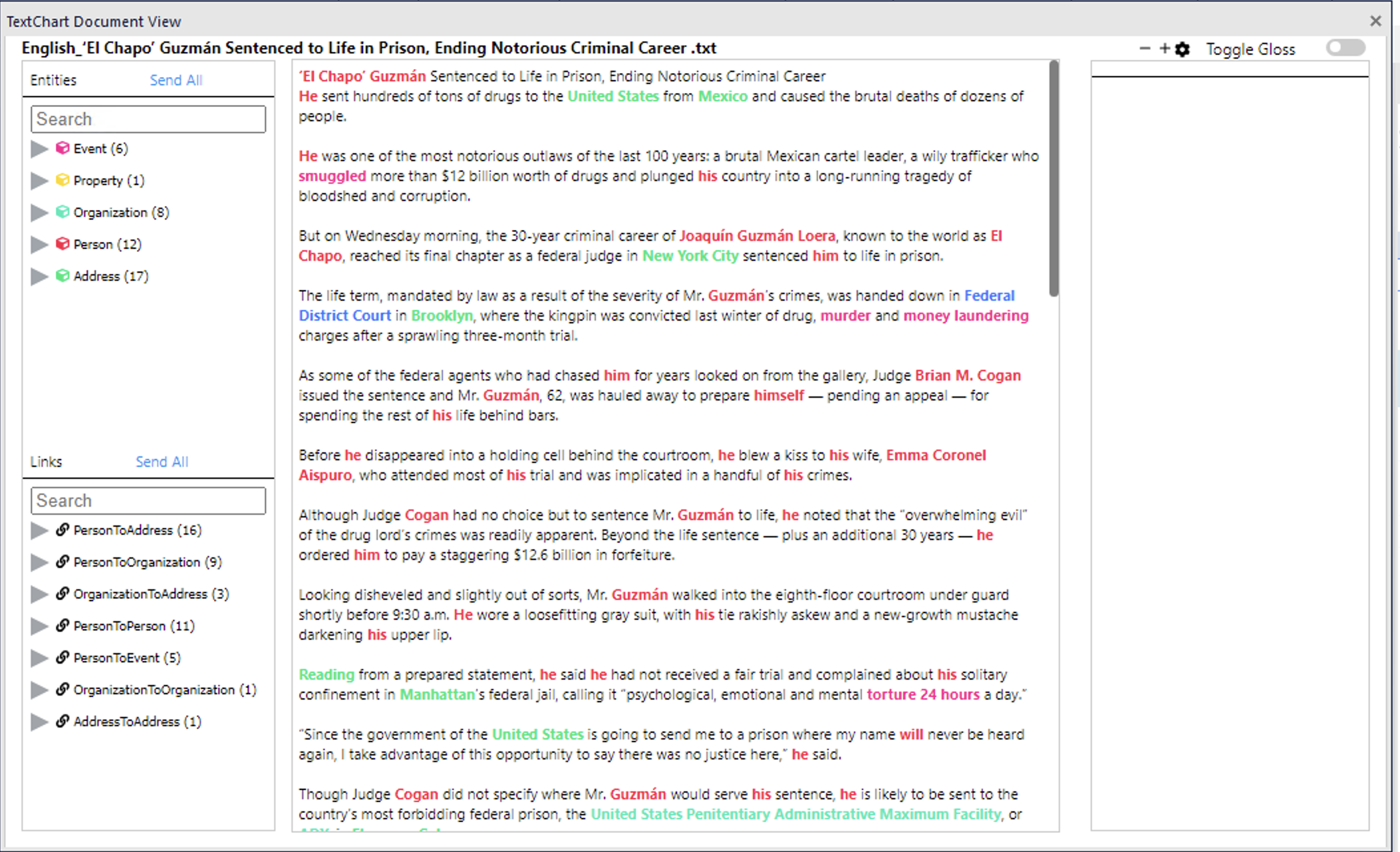 TextChart Document View