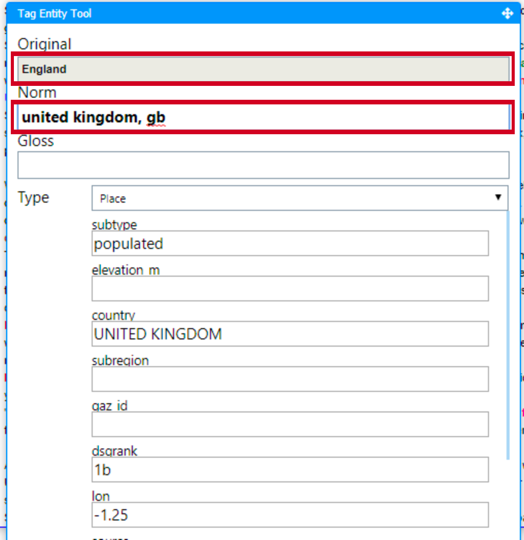 Editing a normalized value