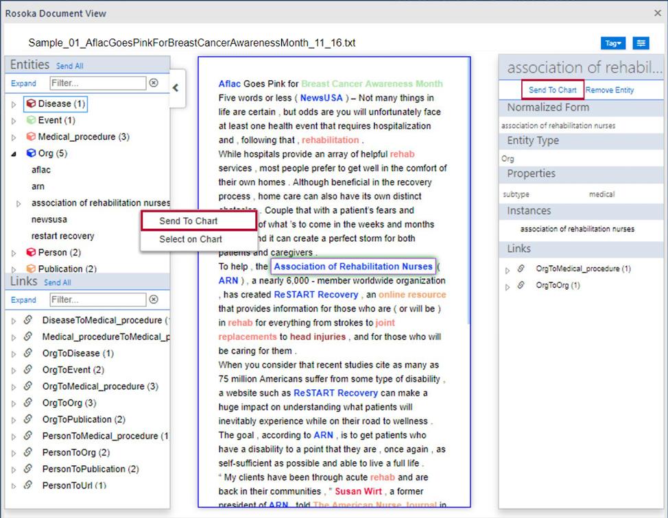 Send single entity to chart