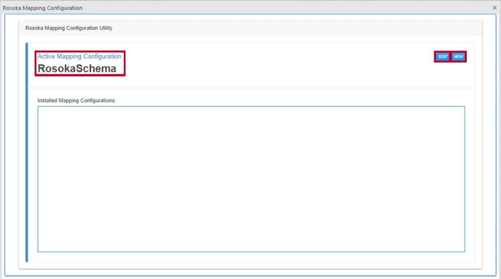 Mapping Configuration window