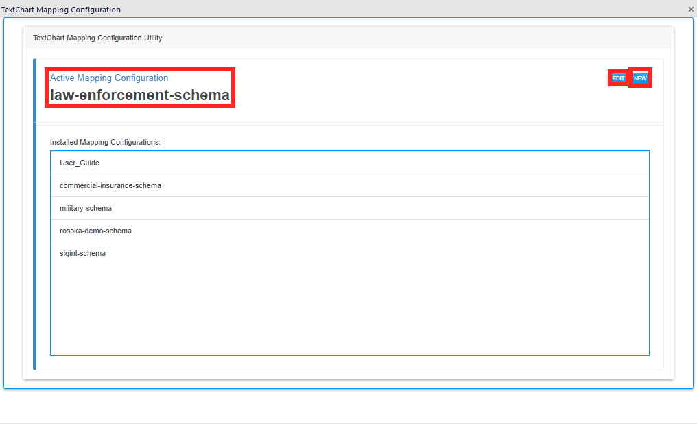Mapping Configuration window
