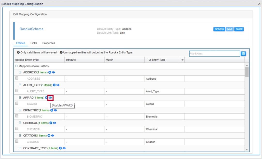 Mapping configuration settings