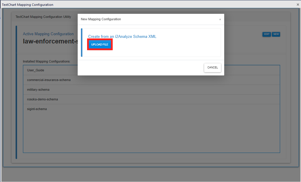 New Mapping Configuration window