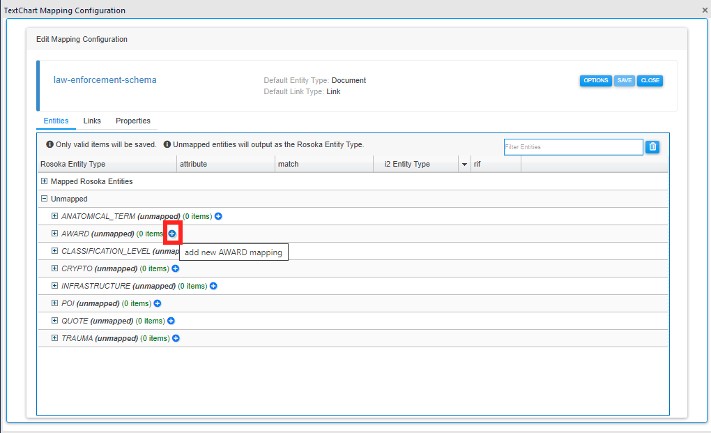 Mapping configuration all unmapped