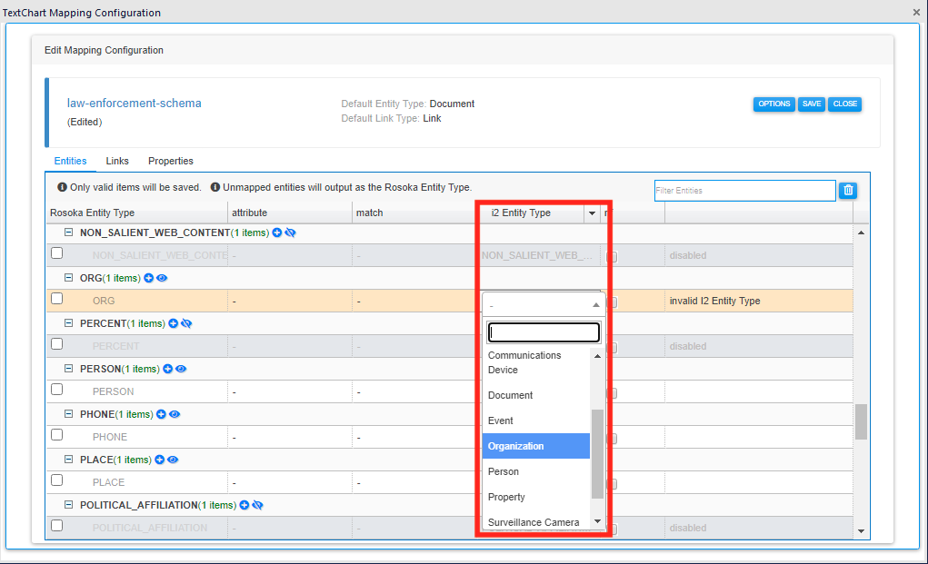 Entity mapping target type