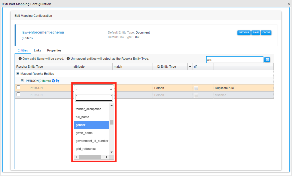 Select TextChart attribute