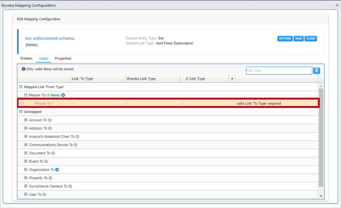 Link mapping select from type
