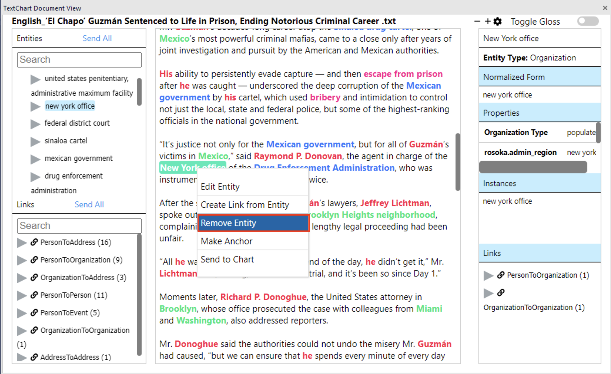 Document View with result to remove