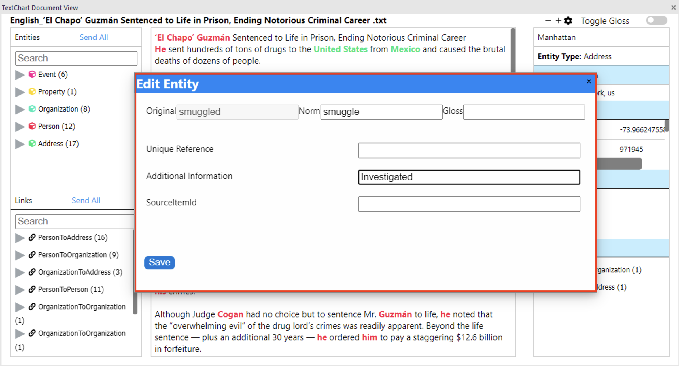 Tag Entity Tool editing