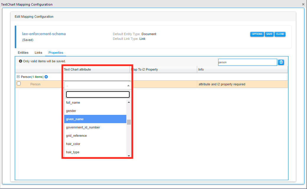 Select TextChart attribute