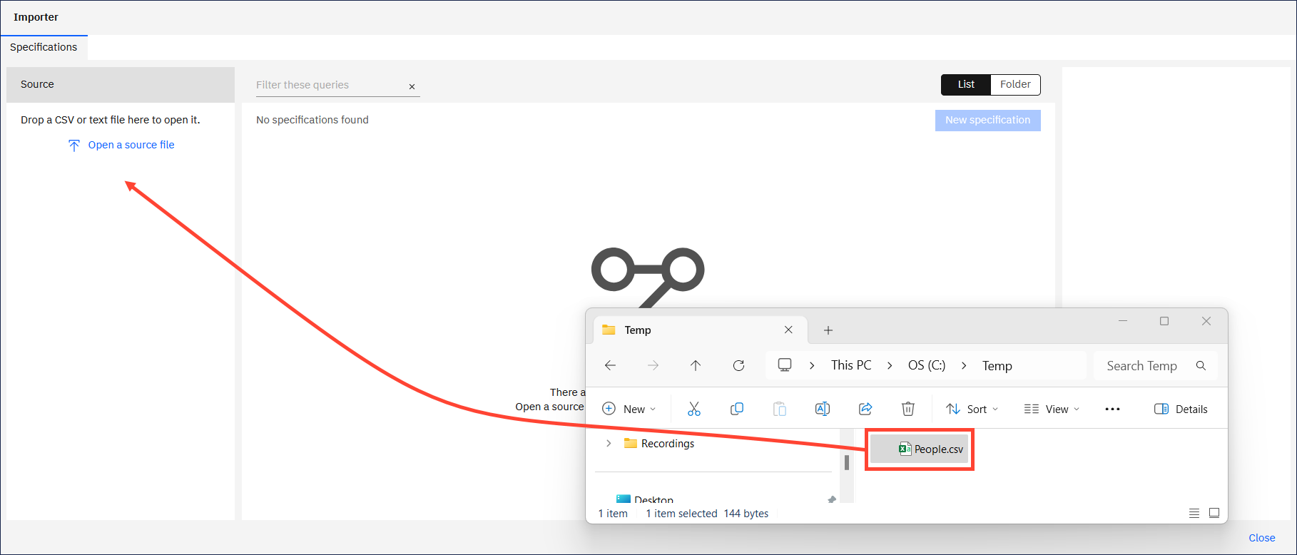 File drag