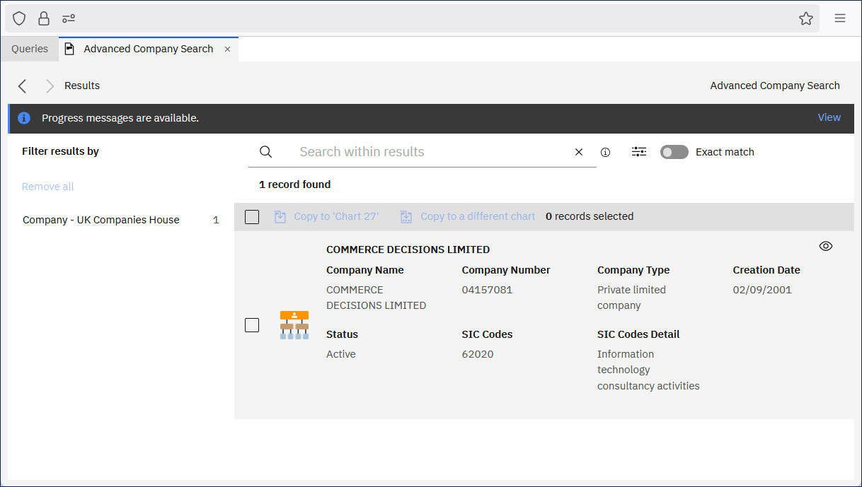 External search results