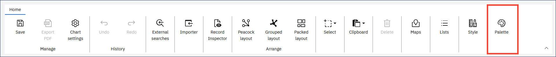 Palette button
